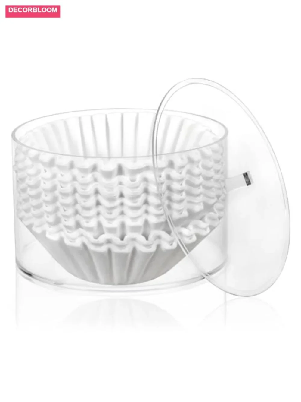 Acrylic Coffee Filter Holder with Lid, Countertop Storage Dispenser for Coffee